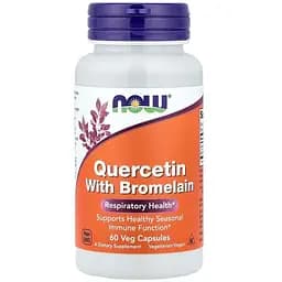 Натуральная добавка NOW Quercetin with Bromelain, 60 вегакапсул.
