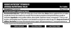 Вітамін Genius Nutrition Vitamin K2 60 таблеток - мініатюра 2