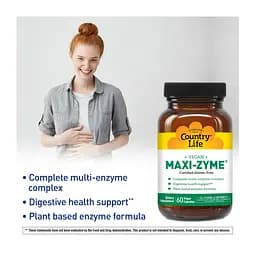 Мультиферментна добавка Country Life Maxi-Zyme Caps 60 вегетаріанських капсул - мініатюра 3