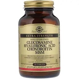 Глюкозамін, гіалуронова кислота, хондроїтин Solgar Glucosamine Hyaluronic Acid Chondroitin МСМ 60 таблеток