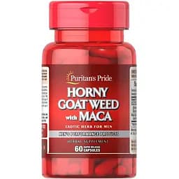 Натуральна добавка Puritan's Pride Horny Goat Weed with Maca 60 капсул