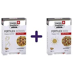 Набір: підтримка фертильності для жінок Swiss Energy Fertilex Woman 30 веганських капсул + підтримка фертильності для чоловіків Swiss Energy Fertilex Men 30 веганських капсул