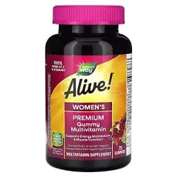 Мультивитамины премиум для женщин Nature's Way Alive! Women's Premium Gummy Multivitamin вкус винограда, вишни, черники, асаи 75 жевательных конфет