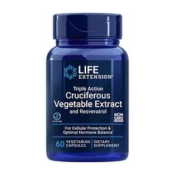 Комплекс екстрактів Life Extension Triple Action Cruciferous Vegetable Extract with Resveratrol, 60 вегакапсул