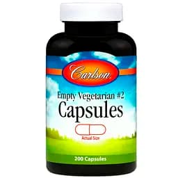 Порожні рослинні капсули Carlson Capsules №2, 200 шт.