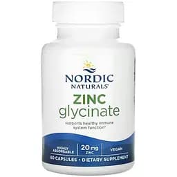 Дієтична добавка Nordic Naturals Zinc Glycinate 60 капсул - мініатюра 1