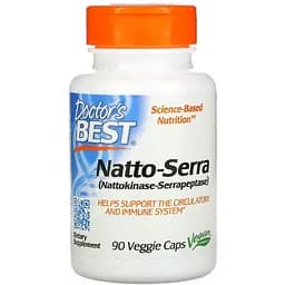 Наттокіназа і серрапептаза Doctor's Best Natto-Serra 90 вегетаріанських капсул