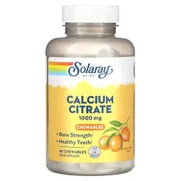 Цитрат кальцію Calcium Citrate Solaray 1000 мг смак апельсина 60 жувальних таблеток