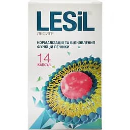 Диетическая добавка Лесил для нормализации и восстановления функций печени 14 капсул