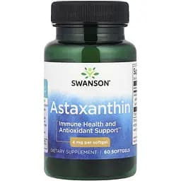 Натуральна добавка Swanson Astaxanthin 4 mg 60 капсул