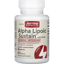 Альфа-Ліпоєва кислота Jarrow Formulas Alpha Lipoic Sustain з біотином 300 мг 60 таблеток
