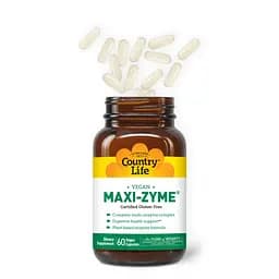 Мультиферментна добавка Country Life Maxi-Zyme Caps 60 вегетаріанських капсул - мініатюра 2