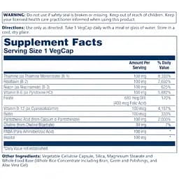 Комплекс вітамінів Solaray Vitamin B Complex 100 мг, 100 капсул - мініатюра 2
