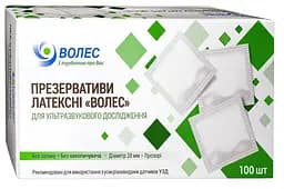 Презервативи для УЗД Волес без змазки 100 шт. / Насадка презерватив для ректовагінальних досліджень