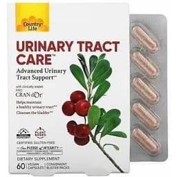 Поддержка мочевыводящих путей Country Life Urinary tract Care 60 капсул