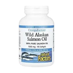 Риб'ячий жир та омега Natural Factors Wild Alaskan Salmon Oil 1000 мг 90 капсул - мініатюра 1
