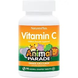Витамины и минералы Natures Plus Animal Parade Vitamin C 90 жевательных таблеток Апельсин