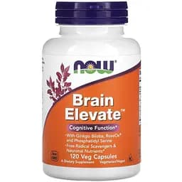 Вітаміни для пам'яті Now Foods Brain Elevate 120 вегетаріанських капсул