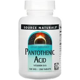 Витамины и минералы Source Naturals Pantothenic Acid 100 мг 250 таблеток
