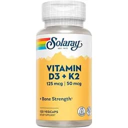Витамины и минералы Solaray Vitamin D3 + K2 Soy Free 120 вегакапсул