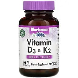 Вітаміни D3 і K2 Bluebonnet Nutrition 60 вегетаріанських капсул