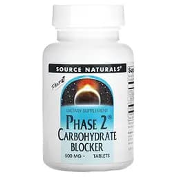 Блокатор вуглеводів Source Naturals Phase 2 Carbohydrate Blocker 500 мг 30 пігулок
