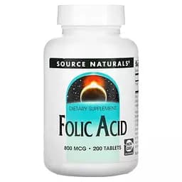 Вітамін В9 Source Naturals Folic Acid 800 mcg 200 таблеток