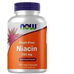 Витамины и минералы NOW Flush-Free Niacin 250 mg, 180 вегакапсул