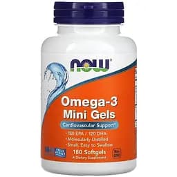 Жирні кислоти Now Omega-3 Mini Gels 180 капсул
