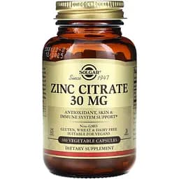 Цитрат цинка Solgar Zinc Citrate 30 мг 100 капсул