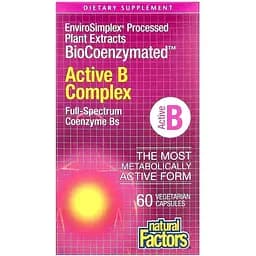 Комплекс вітамінів групи B Natural Factors BioCoenzymated Active B Complex, 60 вегакапсул для нервової системи