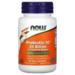 Пробіотики для травлення Now Foods Probiotic-10 25 Billion 50 вегетаріанських капсул