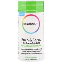 Мультивітаміни для підлітків і дорослих Rainbow Light для розумової діяльності і концентрації уваги 90 міні таблеток