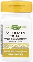 Вітаміни та мінерали Nature's Way Vitamin B-12, 100 пастилок Вишня