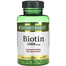 Біотин швидкого вивільнення Nature's Bounty Biotin 5000 мкг 150 гелевих капсул