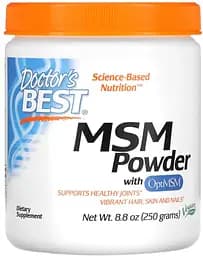 Препарат для суглобів і зв'язок Doctor's Best MSM Powder with OptiMSM, 250 грам