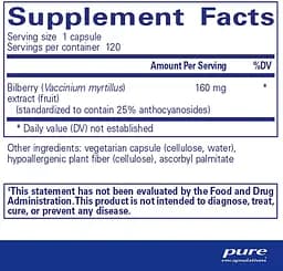 Екстракт чорниці Pure Encapsulations Bilberry 160 мг 120 капсул - мініатюра 2