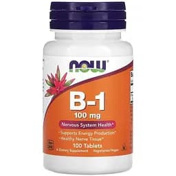 Вітаміни та мінерали Now Vitamin B1 100 мг 100 таблеток