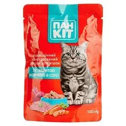 Вологий корм для котів Пан Кот з соковитою індичкою в соусі 100 г