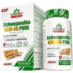 Натуральна добавка Amix Nutrition GreenDay ProVegan Ashwagandha KSM-66 Pure 60 капсул