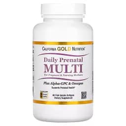 Мультивітаміни для вагітних California Gold Nutrition Prenatal MultiVitamin 60 желатинових капсул