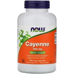 Натуральна добавка Now Cayenne 500 mg 250 вегакапсул