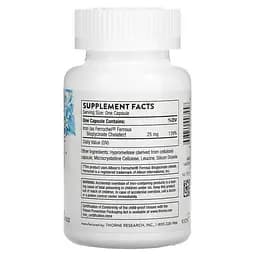 Бісгліцинат заліза Thorne Research Iron Bisglycinate 25 мг 60 капсул - мініатюра 5