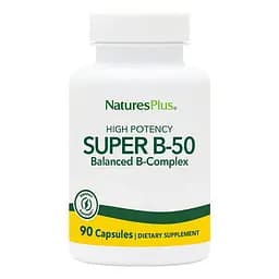 Комплекс вітамінів В NaturesPlus Super B-50 90 вегакапсул