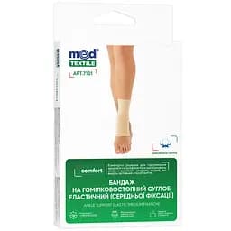 Бандаж MedTextile 7101 на гомілковостопний суглоб  еластичний середньої фіксації розмір M бежевий