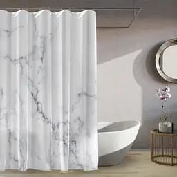 Тканинна штора для ванної кімнати TIANA KRAINE Marbel Black, без кілець. Розмір 200х180