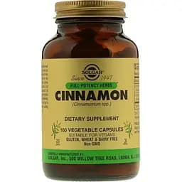Экстракт корицы Solgar Cinnamon Full Potency Herbs 100 капсул