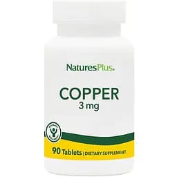 Витамины и минералы Natures Plus Copper 3 мг 90 таблеток