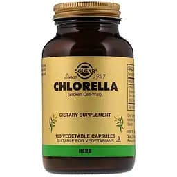 Хлорела Solgar зламані клітинні стінки 100 вегетаріанських капсул