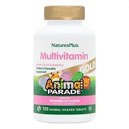 Вітаміни та мінерали NaturesPlus Animal Parade Gold 120 жувальних таблеток Кавун